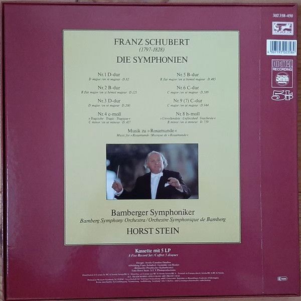 Eurodisc 302358-450 - Franz Schubert, Horst Stein, Bamberger Sym - Image 3