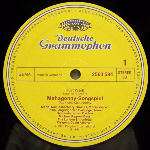 Deutsche Grammophon 2740 153 - Kurt Weill, London Sinfonietta, D - Image 3