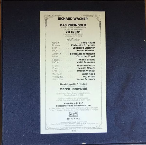 Eurodisc 301 137-445 - Richard Wagner, Theo Adam, Siegmund Nimsg - Image 2