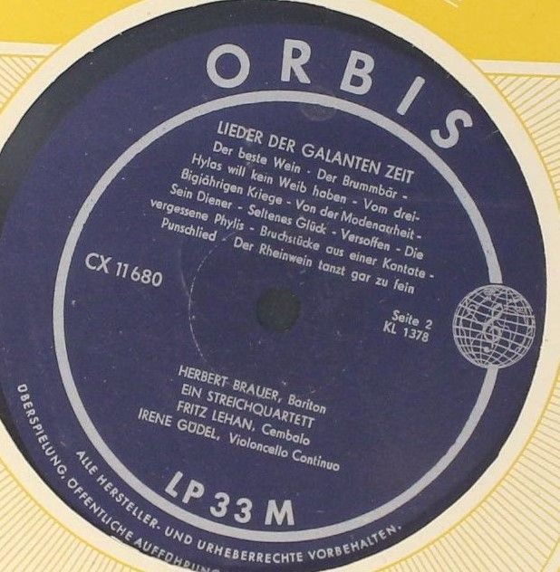 Orbis CX 11680 - Herbert Brauer - Lieder Der Galanten Zeit - Image 4