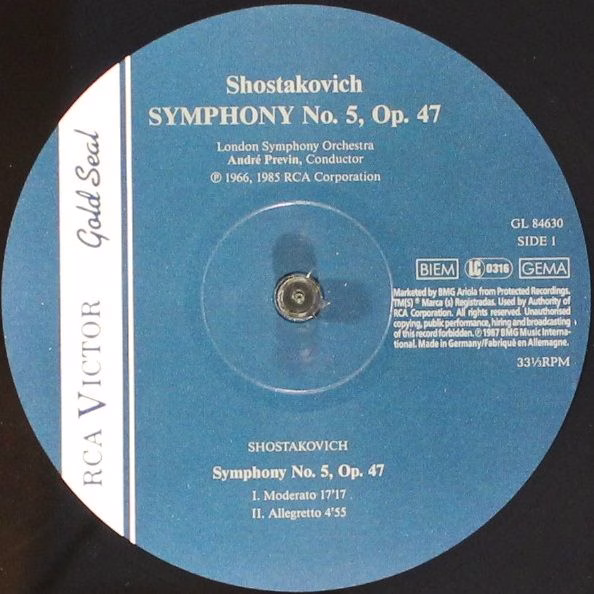 RCA Gold Seal GL 84630 - Dmitri Shostakovich, André Previn, Lond - Image 3