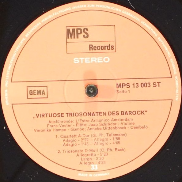 MPS CRO 832 - Georg Philipp Telemann, Carl Philipp Emanuel Bach, - Image 4