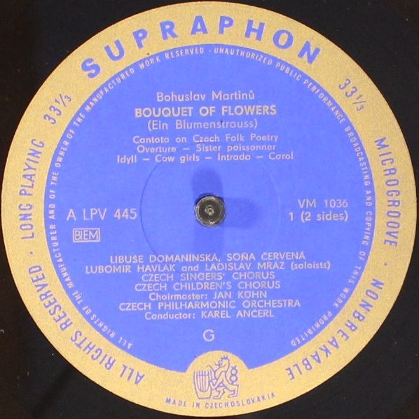Supraphon A LPV 445 - Bohuslav Martinů - Liederstrauss - Image 3