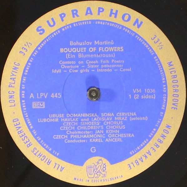 Supraphon A LPV 445 - Bohuslav Martinů - Liederstrauss - Image 3