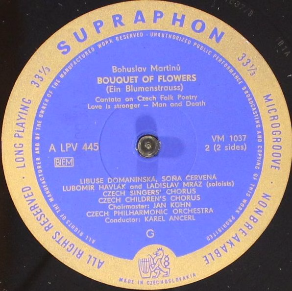 Supraphon A LPV 445 - Bohuslav Martinů - Liederstrauss - Image 4