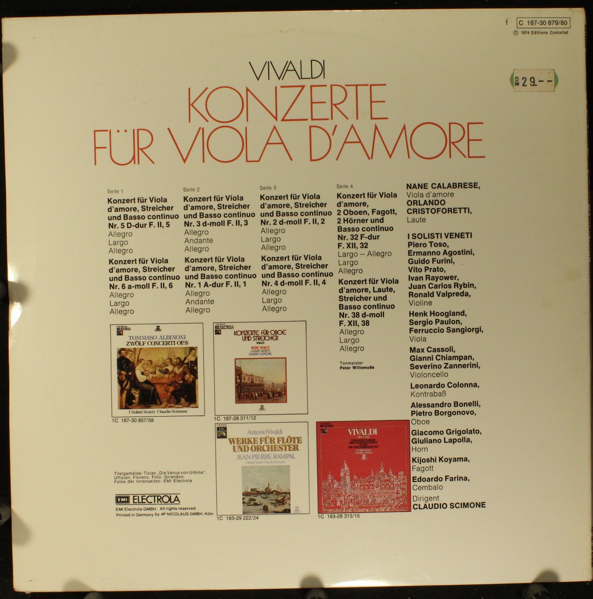EMI Electrola 1 C 187-30 879/80 - Antonio Vivaldi, Nane Calabres - Image 2