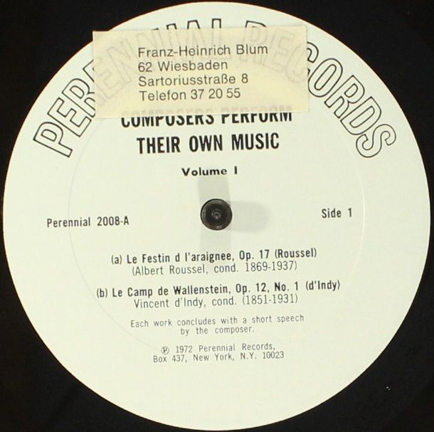 Perennial Records (3) 2008 - Albert Roussel, Vincent d'Indy, Flo - Image 3