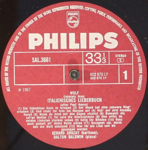 Philips 802 870 LY - Hugo Wolf, Gérard Souzay, Dalton Baldwin - - Image 3