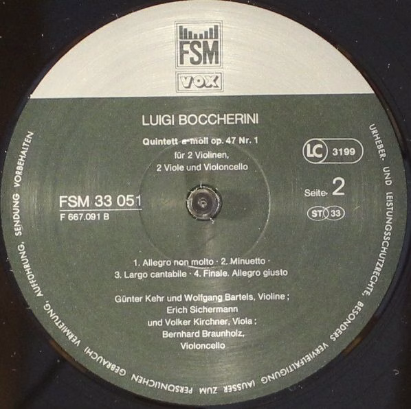 FSM Vox 33 051 - Luigi Boccherini - Streichquintette E-dur, a-mo - Image 4