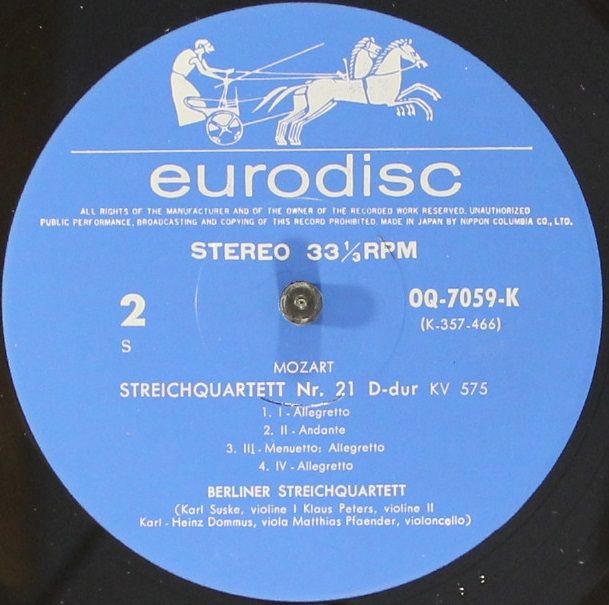 Eurodisc OQ-7059-K - Wolfgang Amadeus Mozart, Suske-Quartett - S - Image 6