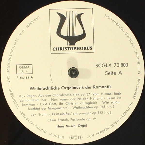 Christophorus SCGLX 73 803 - Hans Musch - Weihnachtliche Orgelmu - Image 3