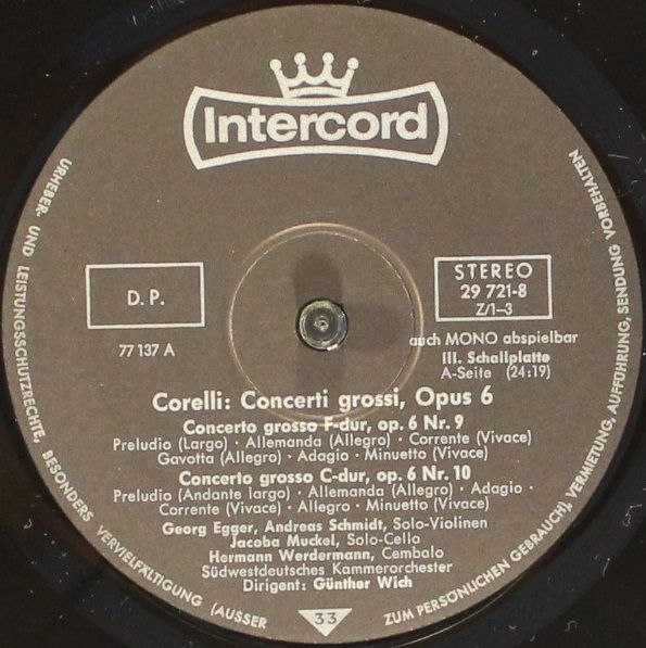 Intercord 29721-8 Z/1-3 - Arcangelo Corelli, Südwestdeutsches Ka - Image 3