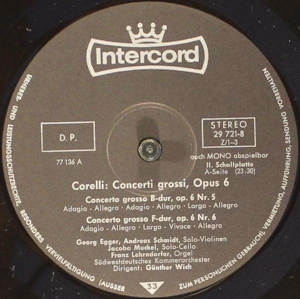 Intercord 29721-8 Z/1-3 - Arcangelo Corelli, Südwestdeutsches Ka - Image 4