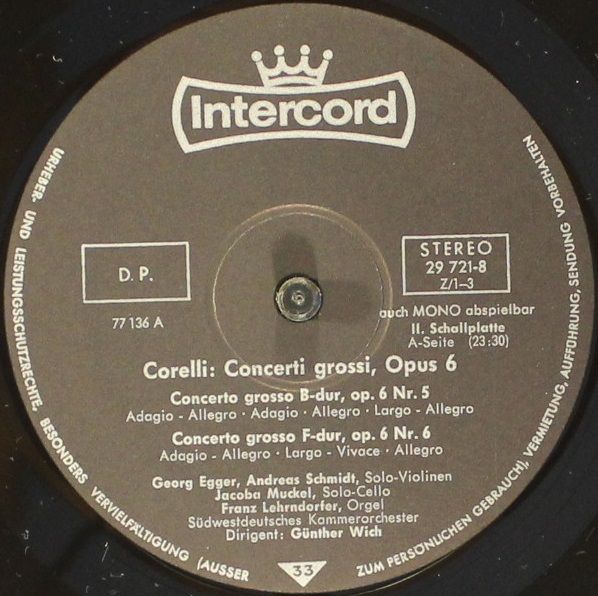 Intercord 29721-8 Z/1-3 - Arcangelo Corelli, Südwestdeutsches Ka - Image 4