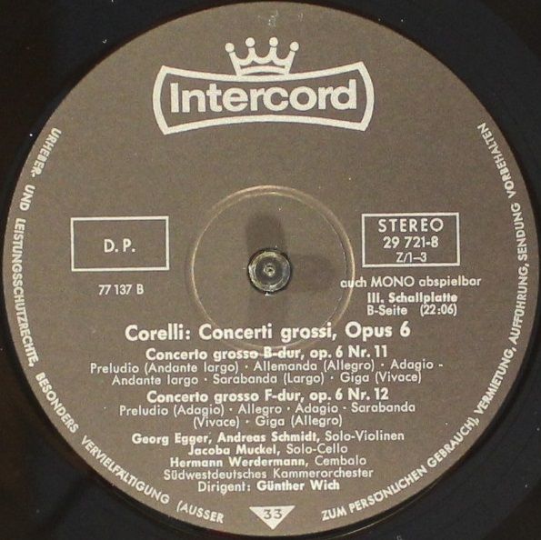 Intercord 29721-8 Z/1-3 - Arcangelo Corelli, Südwestdeutsches Ka - Image 5