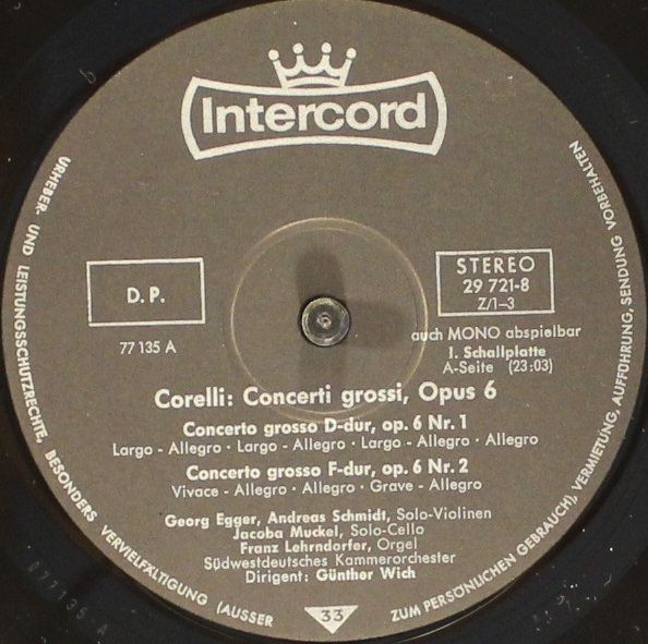 Intercord 29721-8 Z/1-3 - Arcangelo Corelli, Südwestdeutsches Ka - Image 7