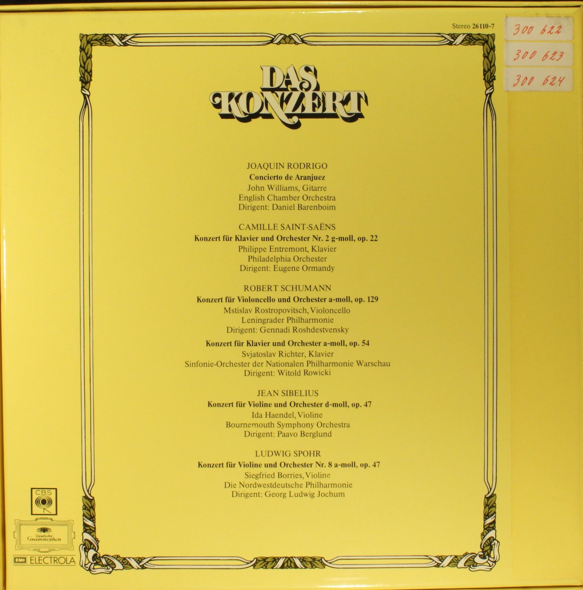 CBS 29 253-2 - Joaquín Rodrigo, Camille Saint-Saëns, Robert Schu - Image 2