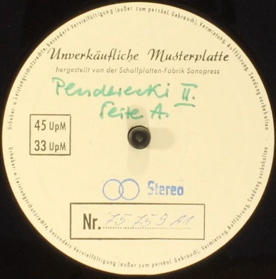 Harmonia Mundi 75 757 - Krzysztof Penderecki - Passio Et Mors Do - Image 2