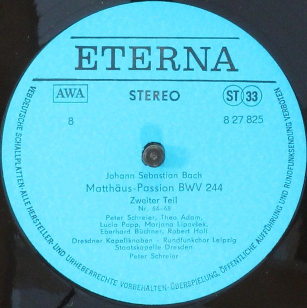 Eterna 8 27 822 - 825 - Johann Sebastian Bach, Peter Schreier - - Image 5