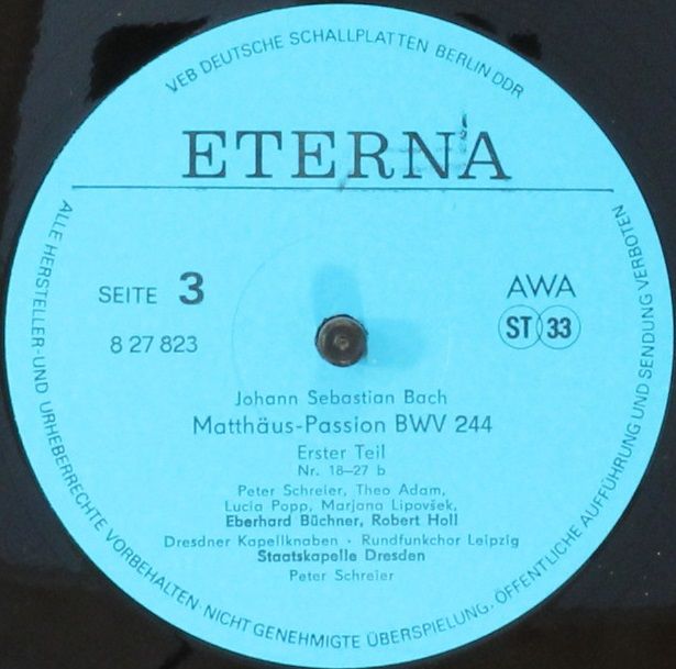 Eterna 8 27 822 - 825 - Johann Sebastian Bach, Peter Schreier - - Image 9
