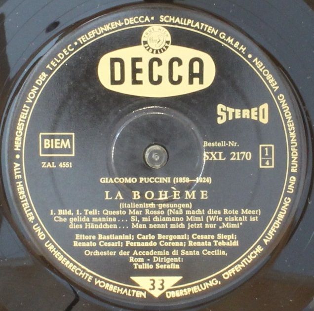 DECCA SXL 2170/1-B - Giacomo Puccini, Renata Tebaldi, Carlo Berg - Image 7
