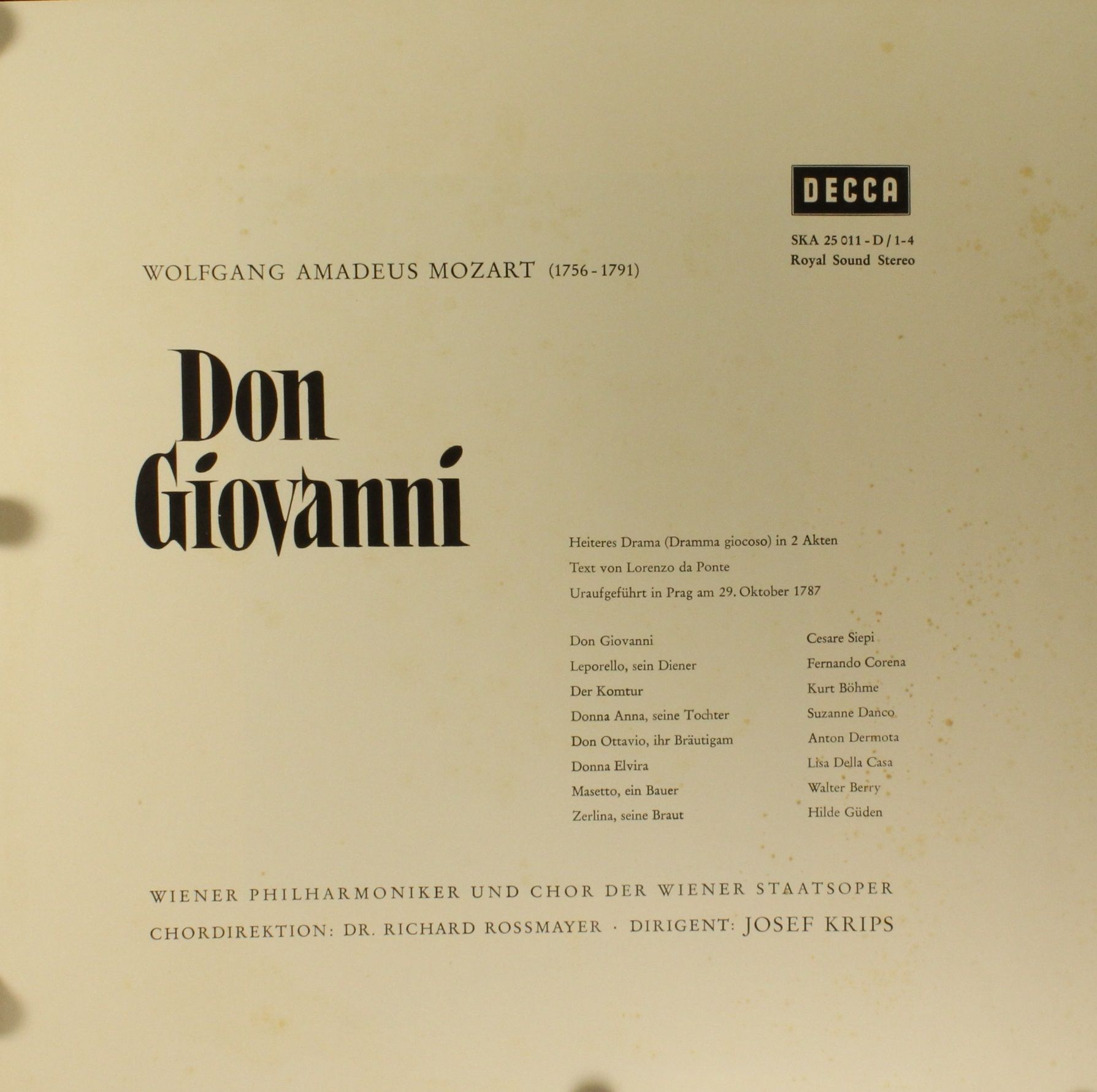 DECCA SKA 25 011-D/1-4 - Wolfgang Amadeus Mozart, Lisa Della Cas - Image 3