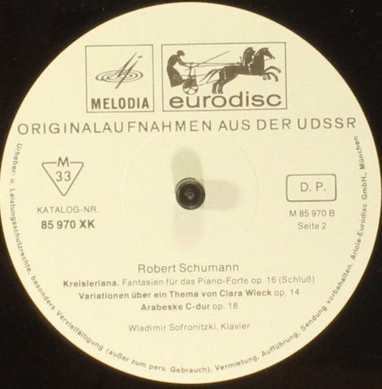 Eurodisc 85 993 XFK - Vladimir Sofronitsky, Robert Schumann, Fré - Image 9