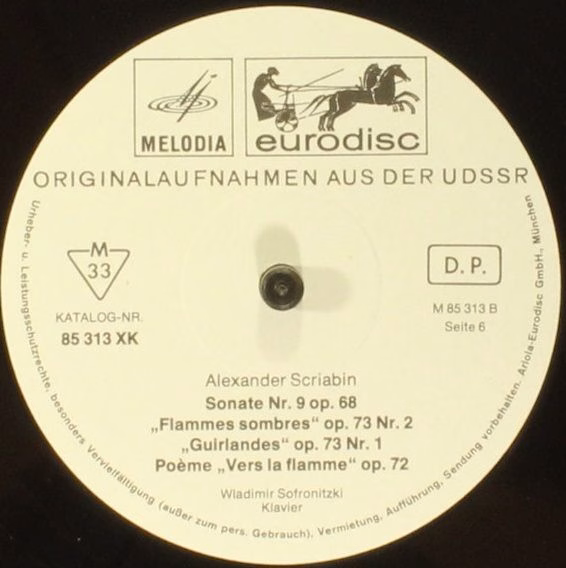 Eurodisc 85 993 XFK - Vladimir Sofronitsky, Robert Schumann, Fré - Image 6