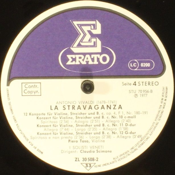 Erato ZL 30508 EK - Antonio Vivaldi, I Solisti Veneti, Claudio S - Image 5