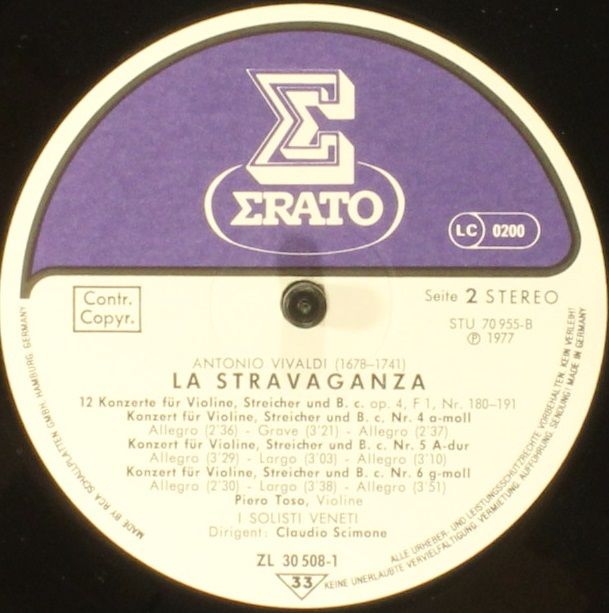 Erato ZL 30508 EK - Antonio Vivaldi, I Solisti Veneti, Claudio S - Image 7