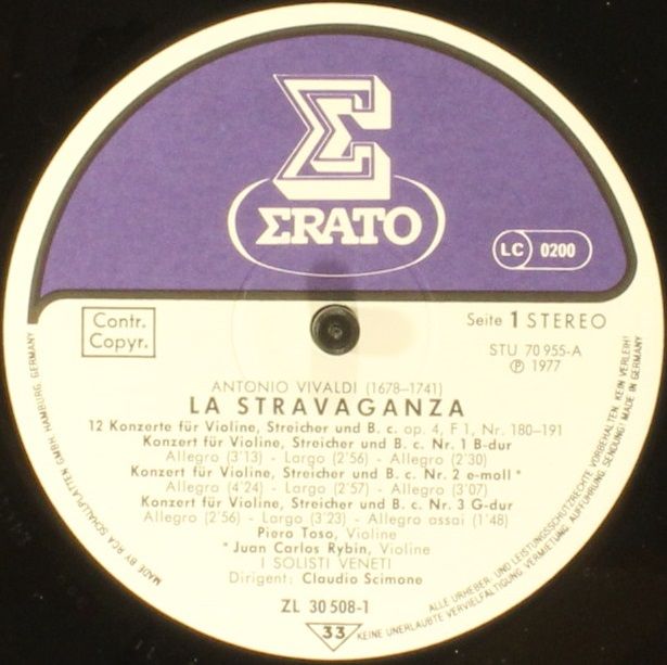 Erato ZL 30508 EK - Antonio Vivaldi, I Solisti Veneti, Claudio S - Image 8