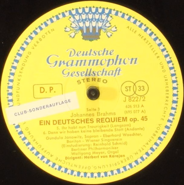 Deutscher Schallplattenclub J 822/1 - Johannes Brahms, Herbert v - Image 4