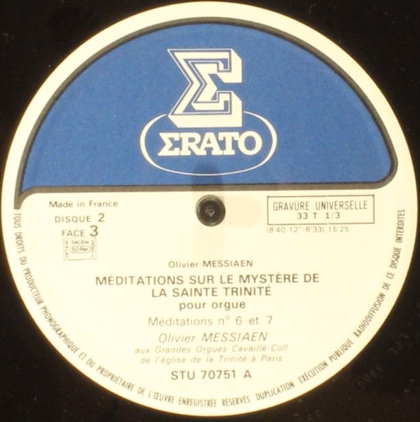 Erato STU 70750 - Olivier Messiaen - Méditations Sur Le Mystère - Image 7