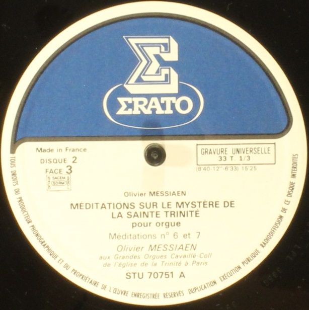 Erato STU 70750 - Olivier Messiaen - Méditations Sur Le Mystère - Image 7