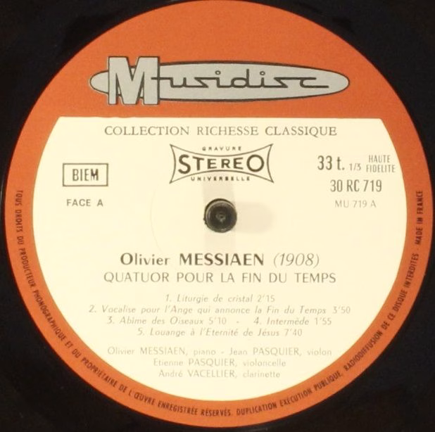 Musidisc 30 RC 719 - Olivier Messiaen, Olivier Messiaen, Jean Pa - Image 4