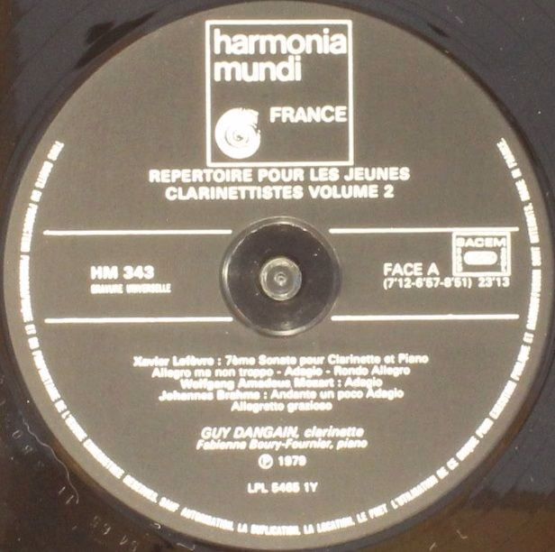 harmonia mundi France HM 343 - Guy Dangain, Fabienne Boury - Rép - Image 6