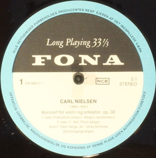 FONA S 1 - Carl Nielsen, Tibor Varga, Det Kongelige Kapel, Jerzy - Image 3