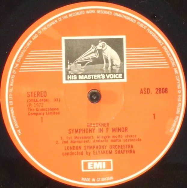 His Master's Voice ASD 2808 - Anton Bruckner, Elyakum Shapirra - - Image 3