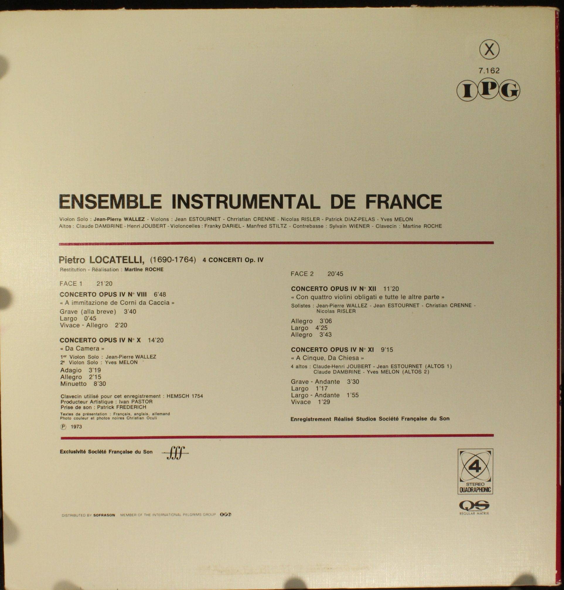 IPG 7.162 - Jean-Pierre Wallez, Ensemble Instrumental De France, - Image 2
