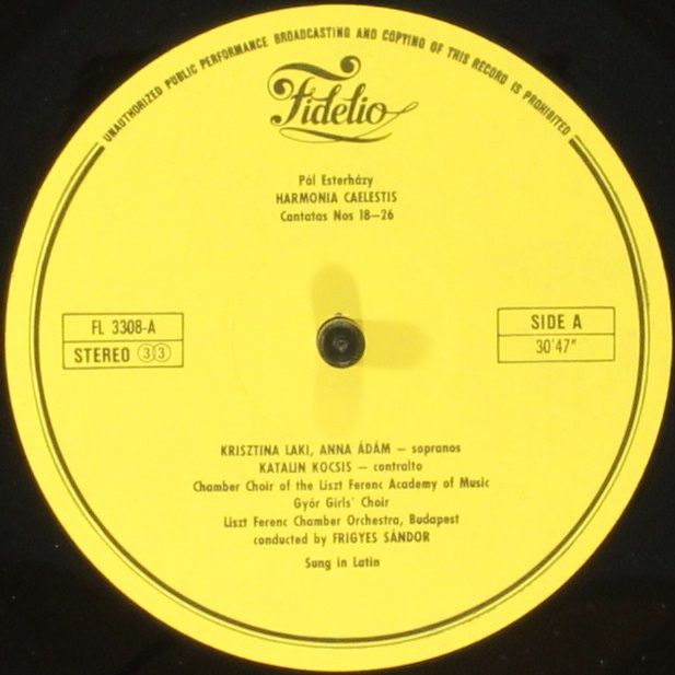 Fidelio (3) FL 3308 - Pál Esterházy, Frigyes Sándor - Harmonia C - Image 4