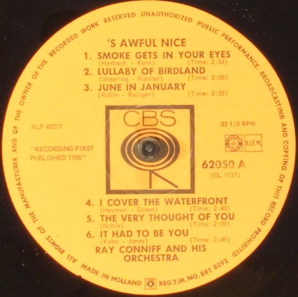 CBS 62050 - Ray Conniff & His Orchestra - 'S Awful Nice - Image 3
