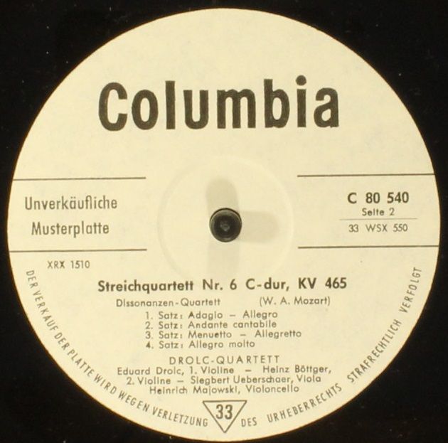 Columbia C 80 540 - Joseph Haydn, Wolfgang Amadeus Mozart, Drolc - Image 3