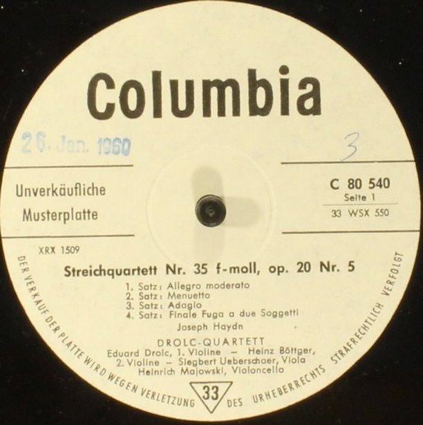 Columbia C 80 540 - Joseph Haydn, Wolfgang Amadeus Mozart, Drolc - Image 4