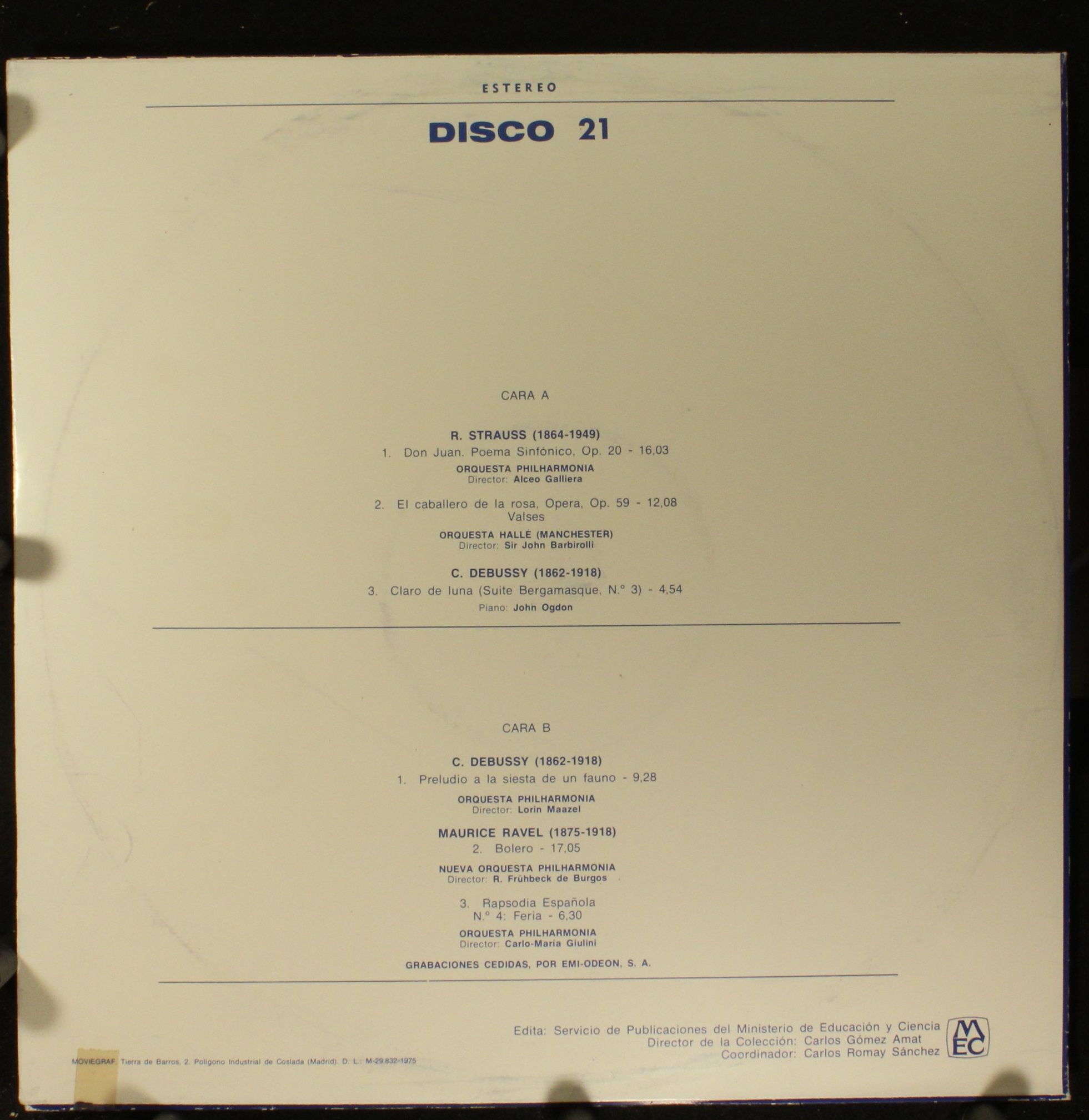 MEC Disco 21 - Various - Iniciación A La Música / Antología Sono - Image 2