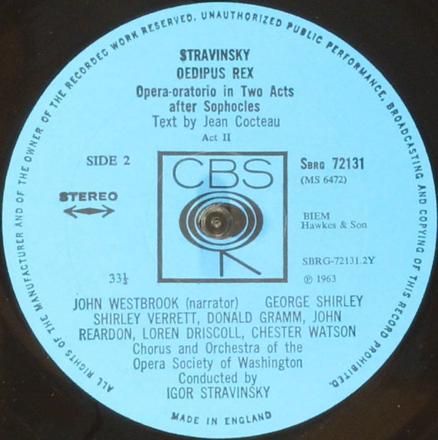 CBS BRG 72131 - Igor Stravinsky - Stravinsky Conducts Oedipus Re - Image 6