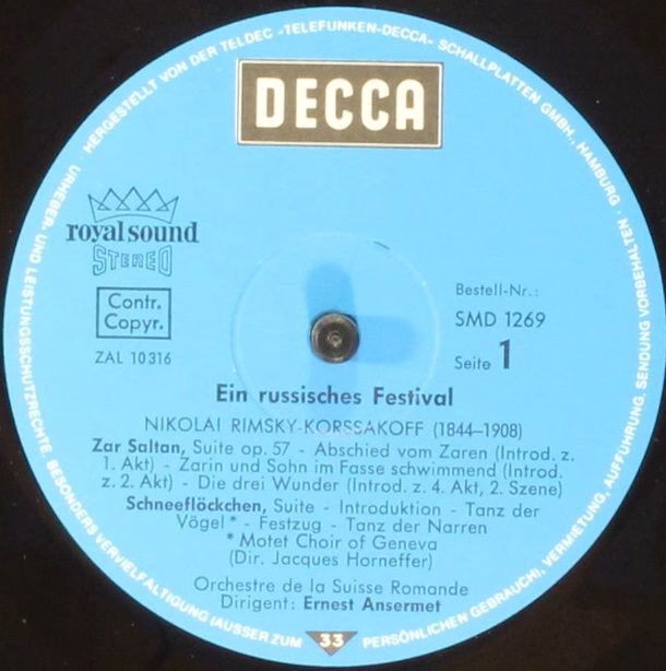 DECCA SMD 1269 - L'Orchestre De La Suisse Romande, Ernest Anserm - Image 3