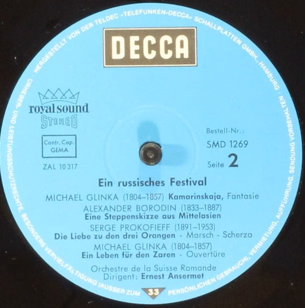 DECCA SMD 1269 - L'Orchestre De La Suisse Romande, Ernest Anserm - Image 4