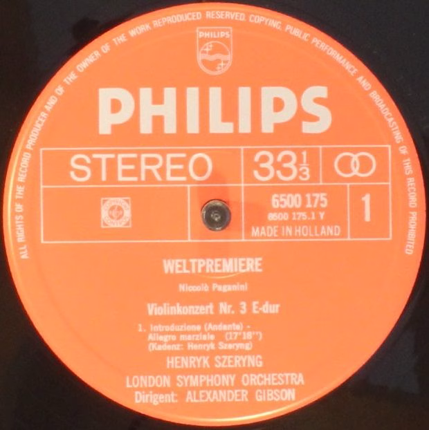 Philips 6500 175 - Niccolò Paganini, Henryk Szeryng, London Symp - Image 7
