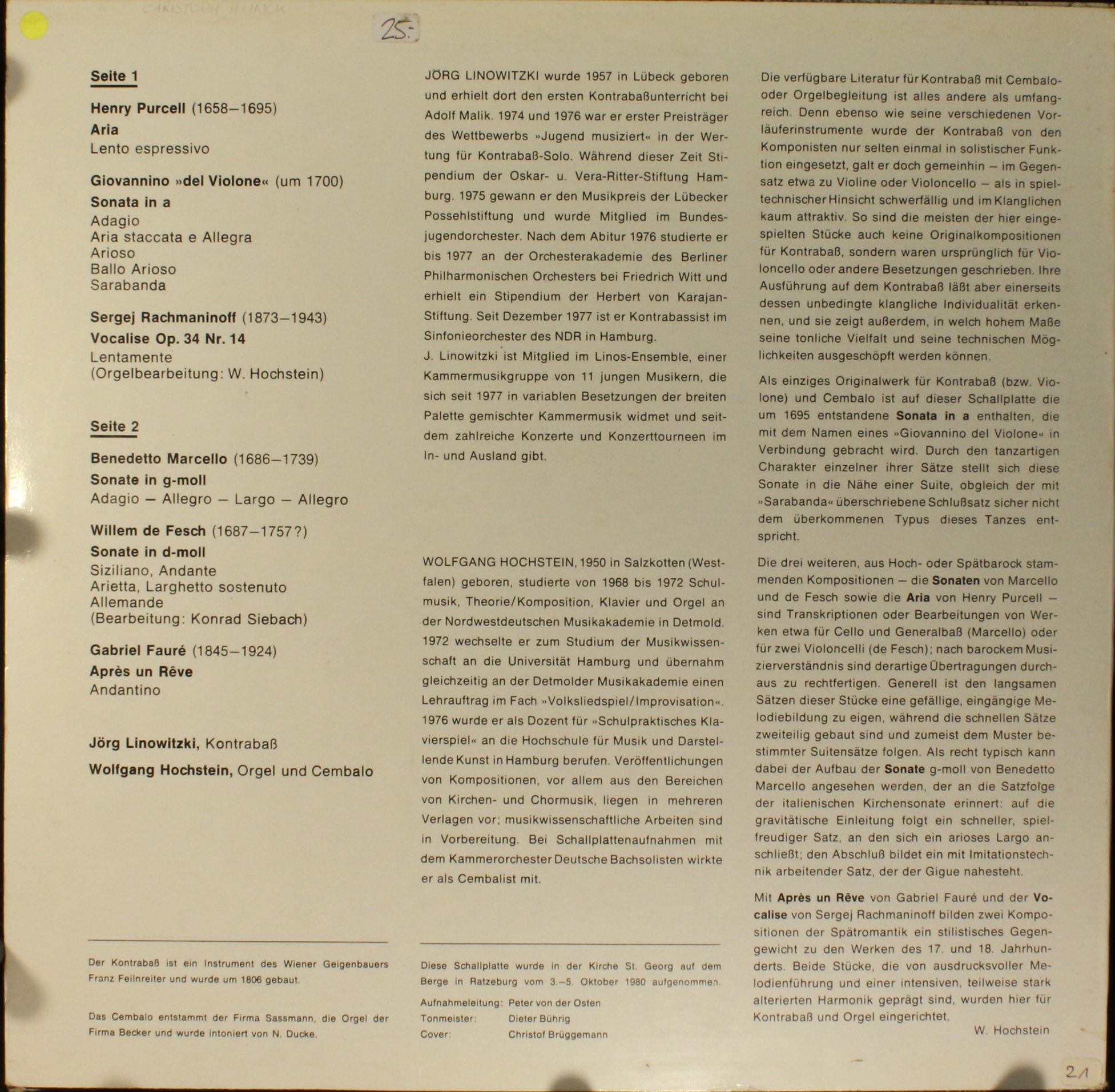 Not On Label VO 7070 - Jörg Linowitzki, Wolfgang Hochstein - Jör - Image 2