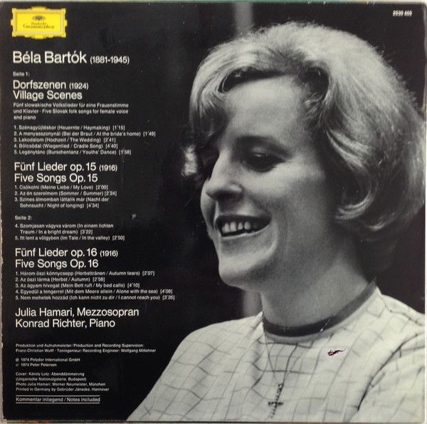 Deutsche Grammophon 2530 405 - Béla Bartók, Julia Hamari, Konrad - Image 2